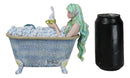 Amy Brown Aquamarine Pretty Mermaid Relaxing And Bubble Bathing in Tub Figurine
