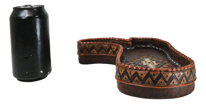 Southwest Rustic Aztec Navajo Diamond Pattern Cowboy Boot Jewelry Coin Dish Tray