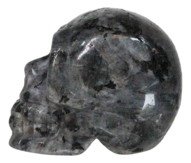 Metaphysical Healing Crystal Black Labradorite Gemstone Mini Skull Figurine
