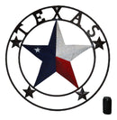 34" Oversized Western Patriotic Lone Star State Texas Metal Wall Circle Sign