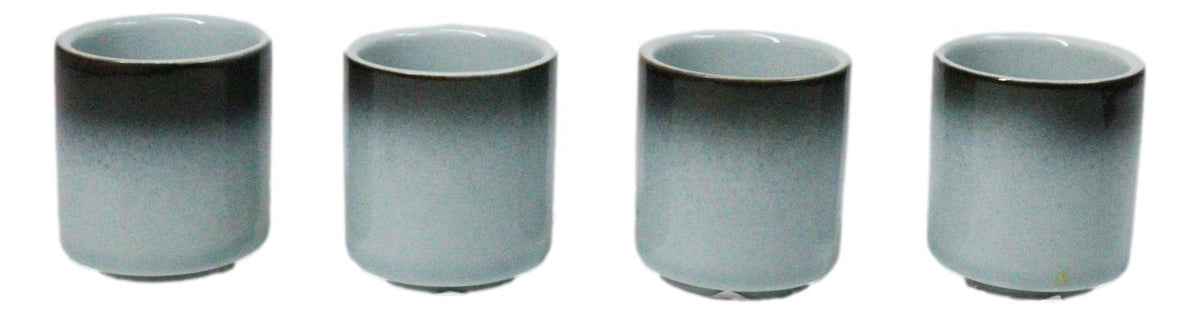 Set of 4 Artistic Blue Sky Stars Seikai Porcelain 1.25oz Ochoko Yuzu Cups