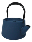 Royal Blue Modern Straight Edge Design Tetsubin Larger Cast Iron Teapot 33oz
