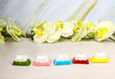 5 Pairs Of Fuji Mountain Miniature Ceramic Rests With Wooden Chopsticks Set
