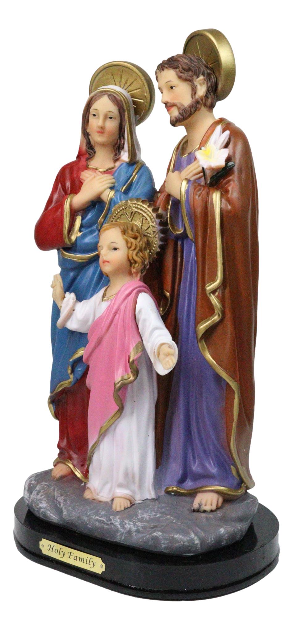The Holy Family Mother Mary Joseph And Jesus Catholic Figurine With Base 12"H