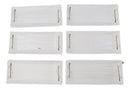 Set Of 6 Modern Yukino Hana Snowflakes Melamine Rectangular Sushi Plates 8.5"L
