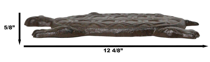 Set Of 4 Cast Iron Bronzed Sea Turtle Patterned Shell Garden Stepping Stones