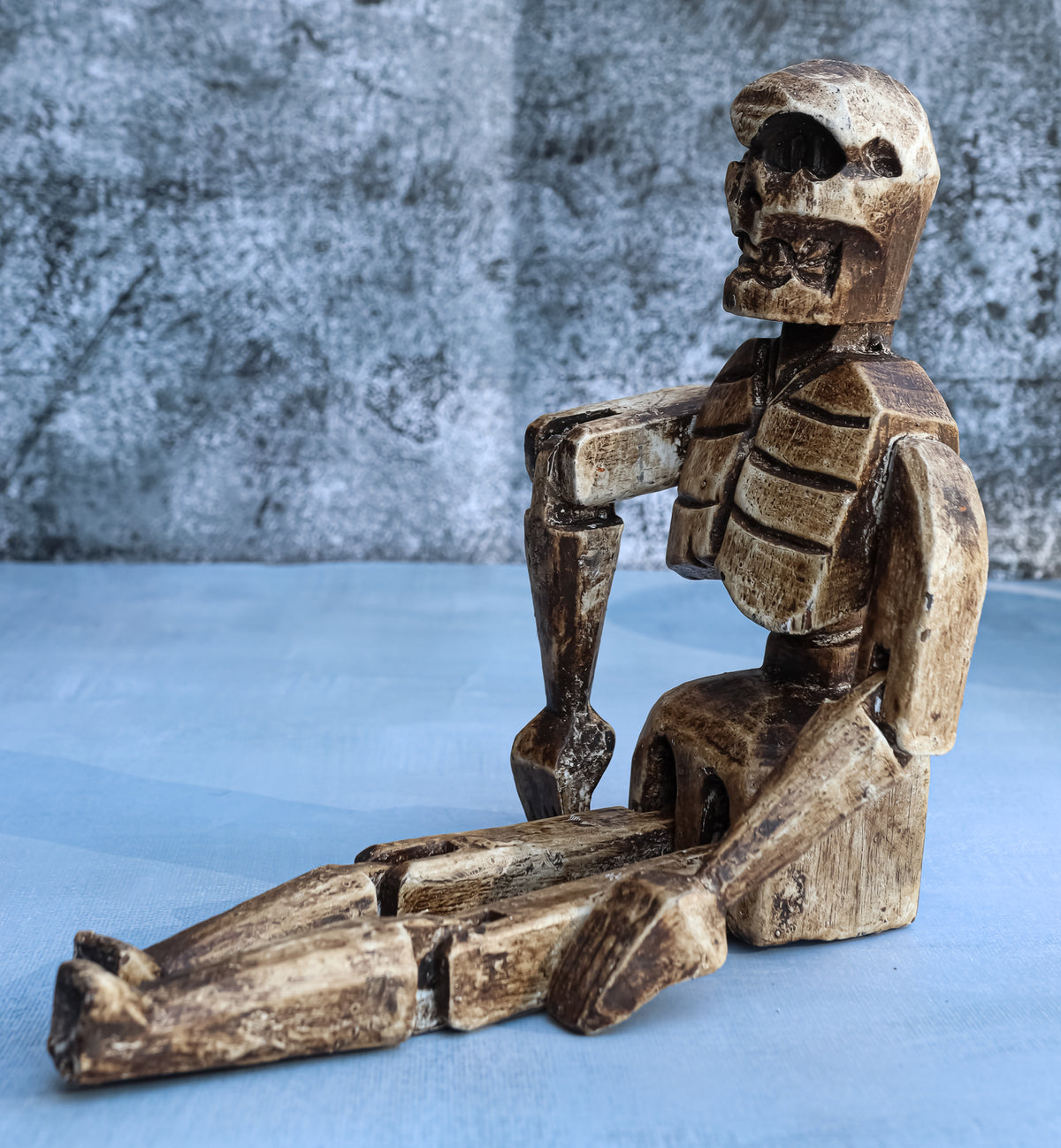 Balinese Wood Handicraft Day Of The Dead Wayang SKeleton Puppet Toy Figurine