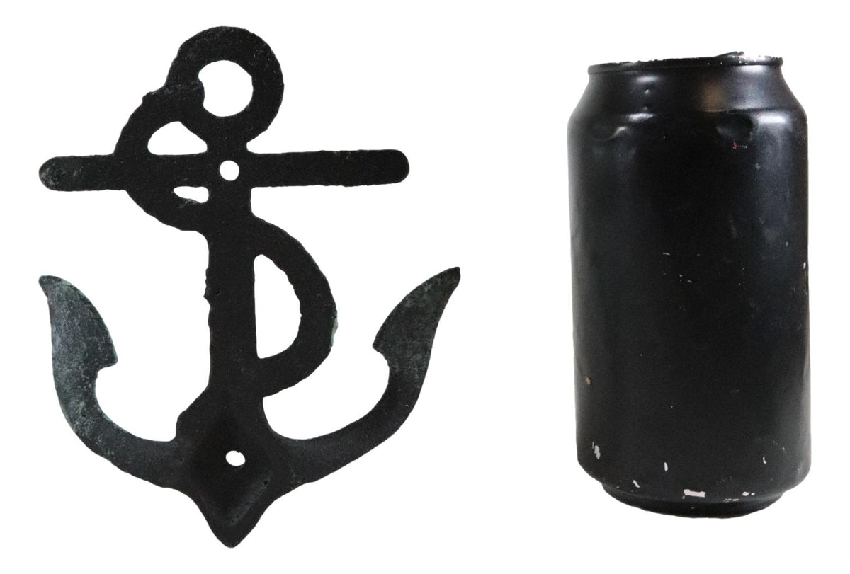 Pack of 2 Cast Iron Rustic Verdigris Sailor Ocean Ship Anchor Double Wall Hooks
