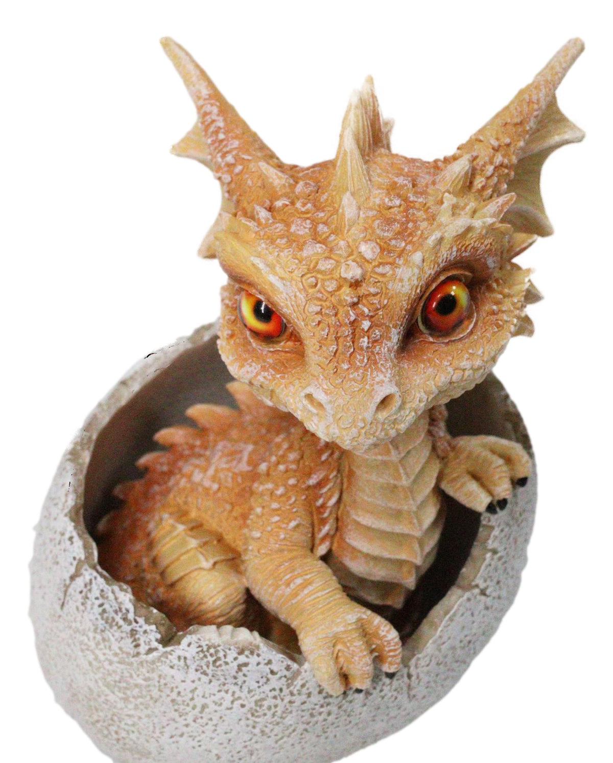 Ebros Orange Clay Colored Dragon Hatchling in Egg Fantasy Figurine, 5 Inch