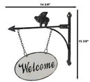 Cast Iron Rustic Farmhouse When Pigs Fly Angel Pig With Arrow Welcome Wall Sign