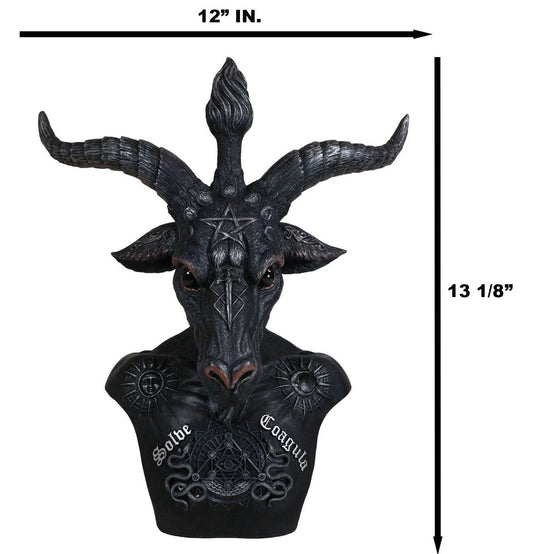 Solve Et Coagula Pentagram Evil Eye Satan Sabbatic Goat Idol Baphomet Figurine - Ebros Gift