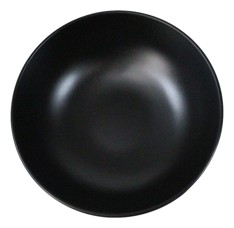 Pack Of 6 Modern Matte Black Melamine Round Appetizer Rice Shallow Bowls 16oz