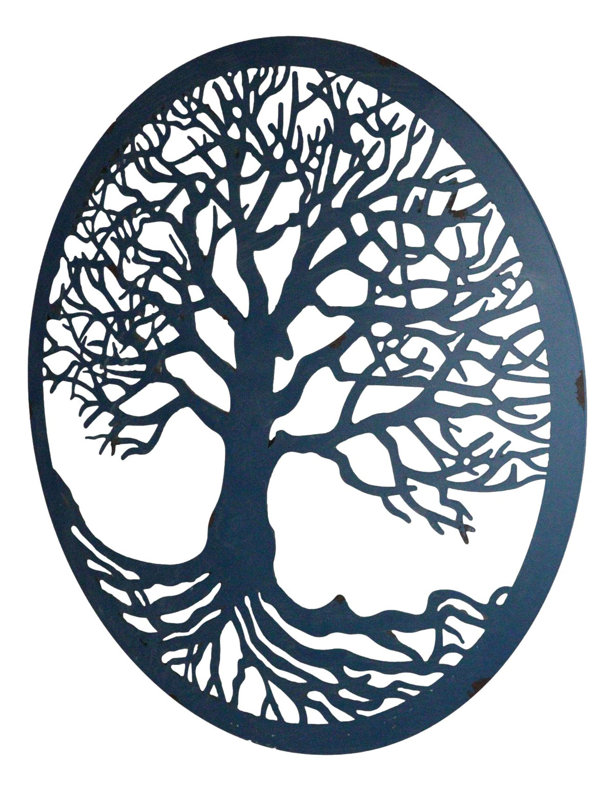 Blue 23"D Oversized Round Celtic Tree of Life Medallion Metal Wall Circle Plaque