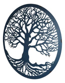 Blue 23"D Oversized Round Celtic Tree of Life Medallion Metal Wall Circle Plaque