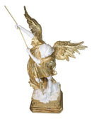 Renaissance Art Golden Large Archangel Saint Michael With Long Spear Statue 19"H