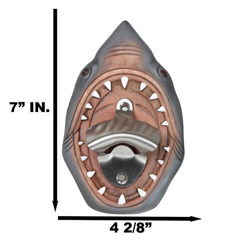 Set Of 2 Nautical Sea Great White Shark Jaws Wall Soda Beer Bottle Cap Openers