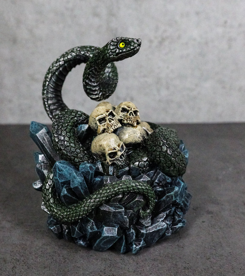 Coiled Attacking Snake On Mound of Skulls at Crystal Rock Quarry Figurine