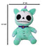 Ebros Larger Furry Bones Blue Unicorn Unie Skeleton With Pink Horn Plush Toy