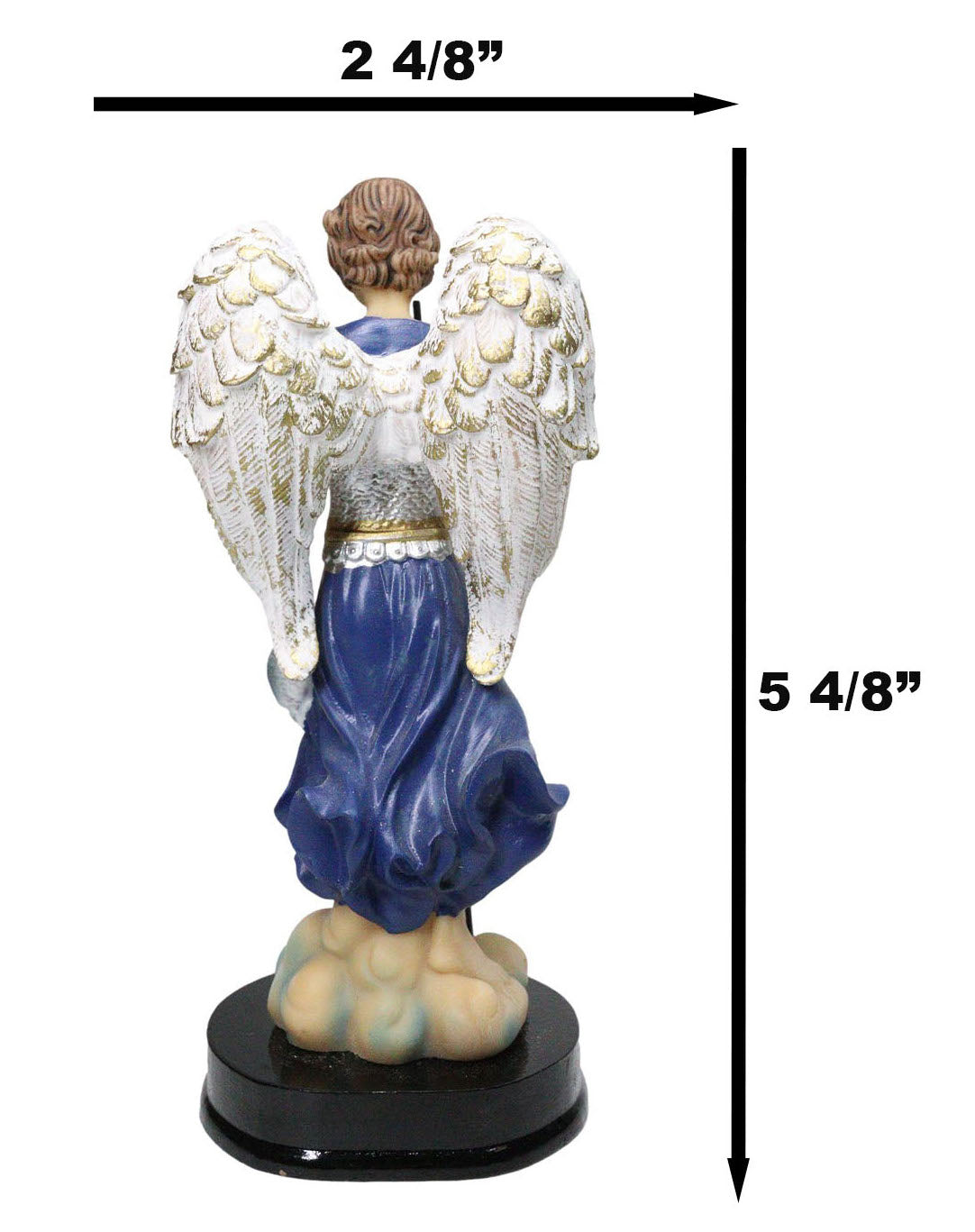 Catholic Church Saint Archangel Raphael With Staff & Healing Oil Figurine 5.5"H