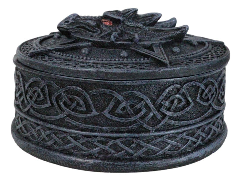 Celtic Knotwork Pentagram Gaze Of The Dragon Decorative Jewelry Box Figurine