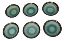 Pack Of 6 Green Crackle Midori Kannyu Wavy Round Condiment Sauce Dishes 2oz