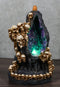 Gothic Melting Skulls Faux Geode Crystals LED Light Cave Backflow Incense Burner