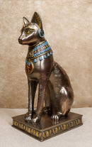 Ancient Egyptian Sitting Cat Bastet Statue 12.5"H Goddess Of The Home And Women