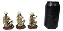See Hear Speak No Evil Skeleton Figurines Set of 3 Wise Skeletons in Seated Pose