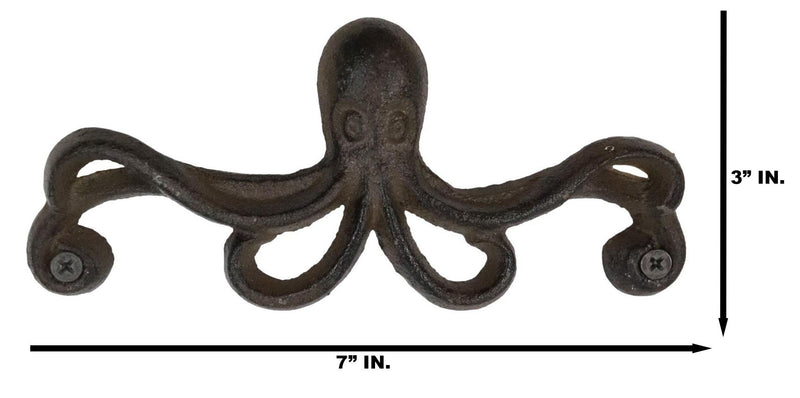 Set Of 4 Cast Iron Rustic Marine Sea Octopus Drawer Cabinet Door Knobs Hardware