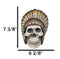 Indian Eagle Chief Skull with Turquoise Rocks Tribal Warrior Headdress Figurine