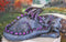 Whimsical Fantasy Purple Shy Garden Dragon Hatchling Hiding Behind Tail Figurine