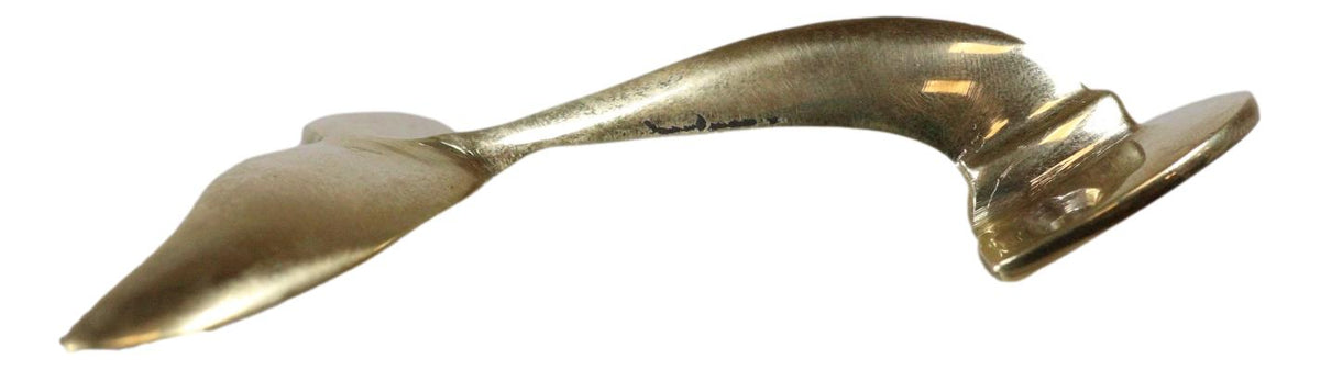Set of 2 Brass Gold Nautical Sea Baleen Blue Whale Tail Wall Coat Hook Hangers - Ebros Gift