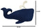 Fiona Walker England Handmade Organic Nautical Blue Whale Wall Decor Large 25"W