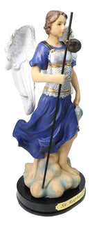 Archangel Saint Raphael Holding Staff And Fish Statue With Name Base 8"H Series
