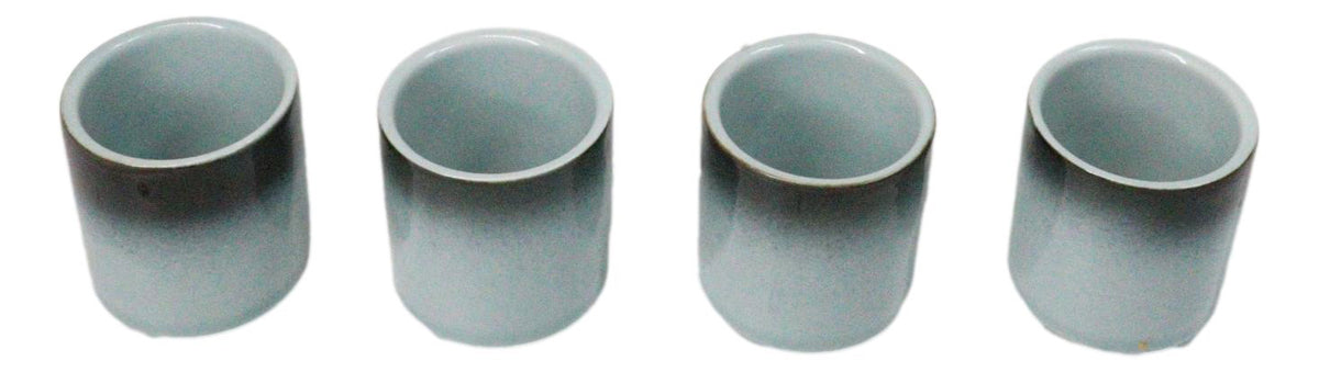 Set of 4 Artistic Blue Sky Stars Seikai Porcelain 1.25oz Ochoko Yuzu Cups
