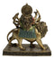 Hindu Goddess Durga Wearing Red Sari With Weapons Riding On Lion Figurine