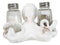 Antique White Nautical Marine Cephalopod Octopus Salt Pepper Shakers Holder Set