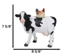 Western Country Rustic Farmhouse Holstein Cow With Hen Chicken Figurine