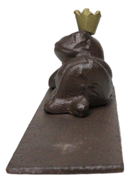 Rustic Vintage Cast Iron Frog King With Crown Decorative Door Wedge Stopper