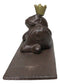 Rustic Vintage Cast Iron Frog King With Crown Decorative Door Wedge Stopper