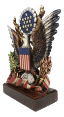 American Great Seal Bald Eagle Olive Branch Arrows Pluribus Unum Desktop Plaque