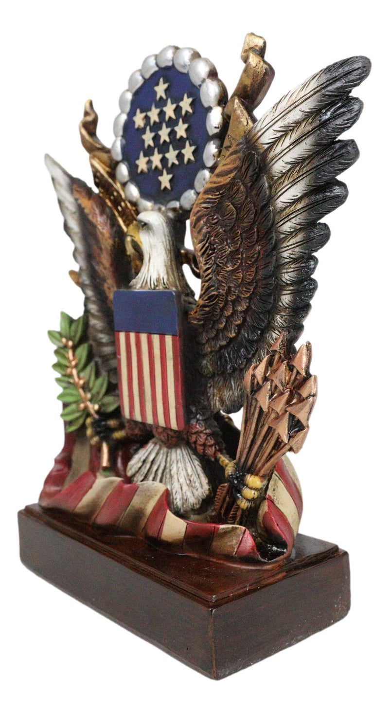 American Great Seal Bald Eagle Olive Branch Arrows Pluribus Unum Desktop Plaque