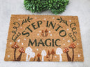 Step Into Magic Dark Forest Mushrooms Wicca Coir Coconut Fiber Floor Mat Doormat