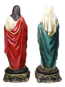 Catholic Sacred Heart of Mary and Jesus Christ Statue Set of 2 With Name Base