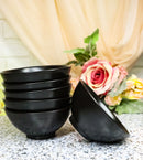 Pack Of 6 Black Kokuyo Minimalist Ceramic Small Rice Soup Appetizer Bowls 10oz
