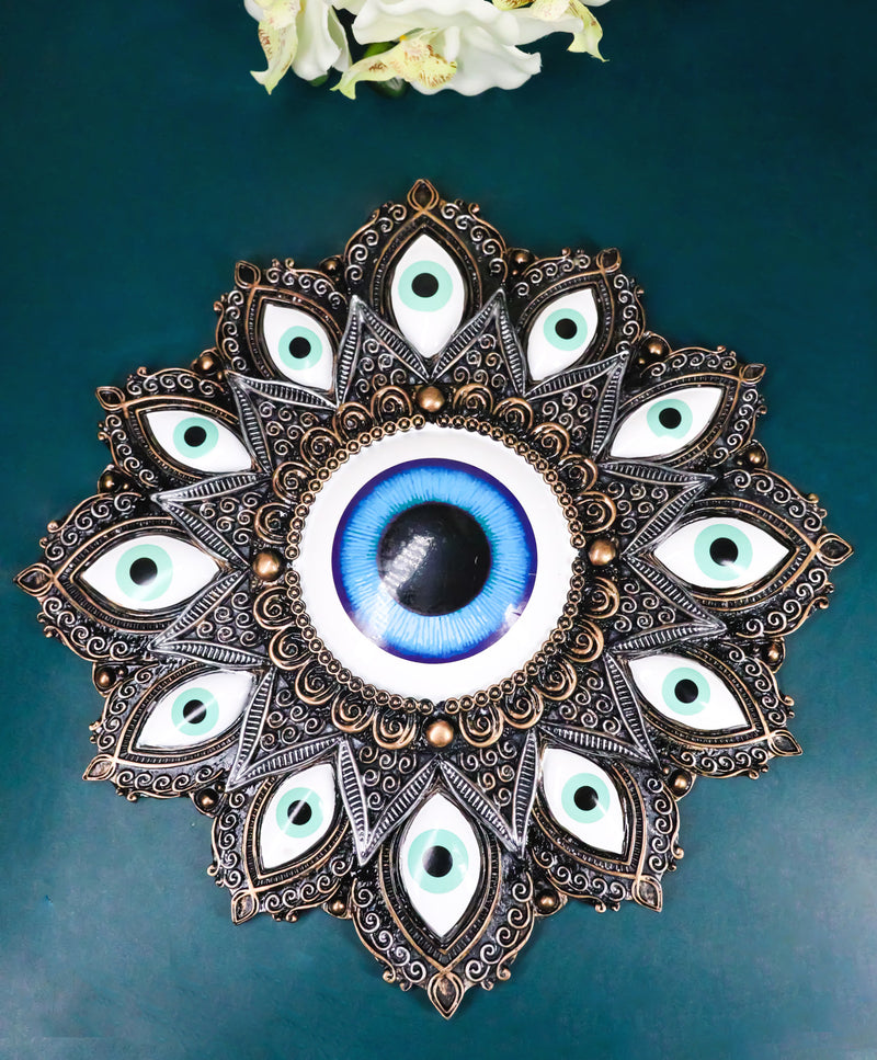 Evil Eye Of Providence With Geometric Sacred Symbols Decorative Wall Plaque