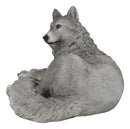 Resting Wise Gray Lone Wolf Figurine Timberwolves Pack Decorative Decor Statue