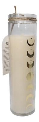 Pack of 2 Celestial Moon Phase Tube Candle Coconut Tall Candles In Glass Jar 8"H