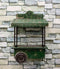 Rustic Green Galvanized Metal Farm Fresh Market Cart Hanging Wall Planter 19"H