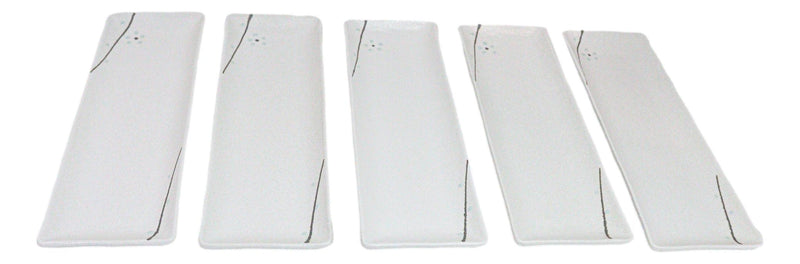 Pack Of 5 Yukino Hana Collection Ceramic Rectangular Serving Platter 14" Long